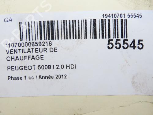 Used Heater blower motor PEUGEOT 5008 (0U_, 0E_) 2.0 HDi (163 hp) 32037916
