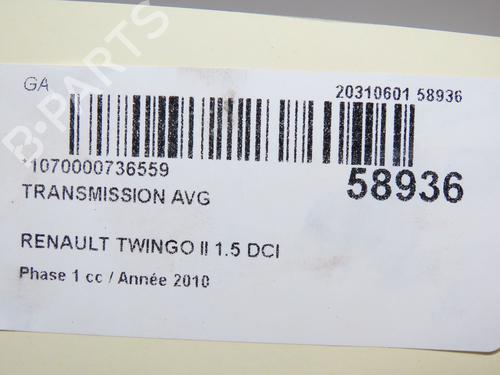 Left front driveshaft RENAULT TWINGO II (CN0_) 1.5 dCi (CN0U) | BP39251674M38 - Image 2
