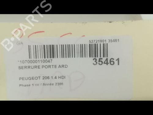Rear right lock PEUGEOT 206 Hatchback (2A/C) 1.4 i | BP23176997C99 