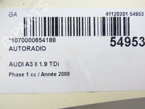 Radio AUDI A3 (8P1) 1.9 TDI | BP30164324E6