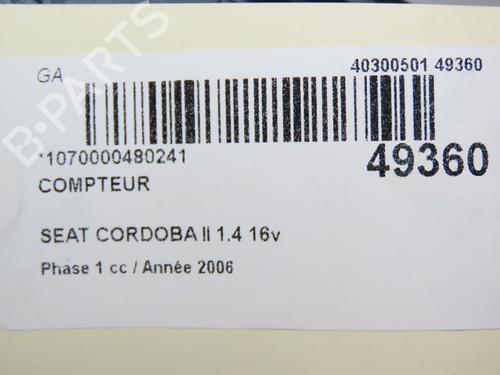 Instrument cluster SEAT CORDOBA (6L2) 1.4 16V | BP23174875C47 