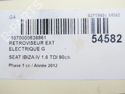 Left mirror SEAT IBIZA IV (6J5, 6P1) 1.6 TDI | BP28831507C26 