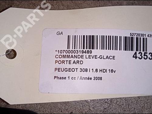 Right rear window switch PEUGEOT 308 I (4A_, 4C_) 1.6 HDi | BP9618167I28 