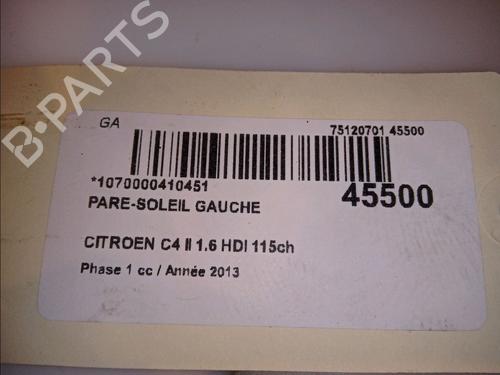 Used Left sun visor Left sun visor CITROËN C4 II (NC_) 1.6 HDi 115 (114 hp) 11876629 11876629