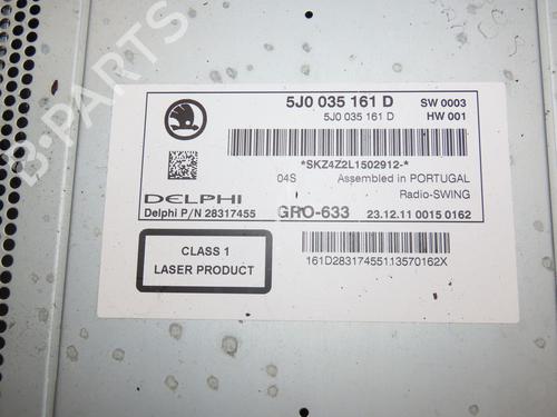 Radio SKODA FABIA II (542) 1.6 TDI | BP28968037E6 