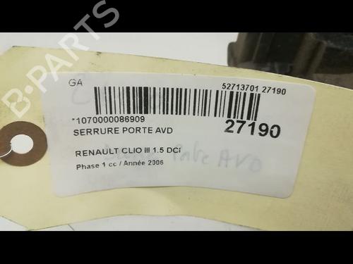 Front right lock RENAULT CLIO III (BR0/1, CR0/1) 1.5 dCi (C/BR0G, C/BR1G) | BP23176301C97 