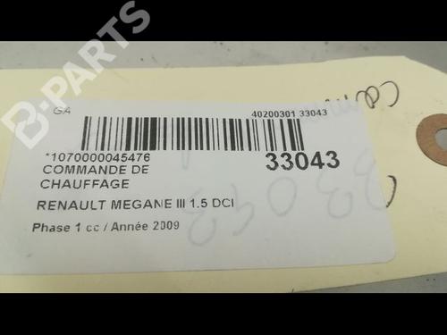 Climate control RENAULT MEGANE III Hatchback (BZ0/1_, B3_) 1.5 dCi | BP9593627I5 