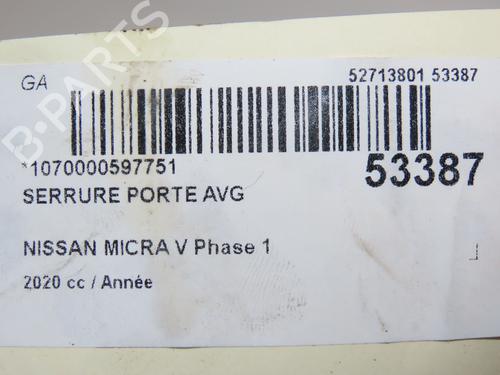 Front left lock NISSAN MICRA V (K14) 1.0 IG-T 100 | BP28831674C98 