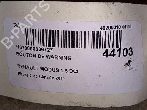 Used Warning switch RENAULT MODUS / GRAND MODUS (F/JP0_) 1.5 dCi 75 (75 hp) 9619516