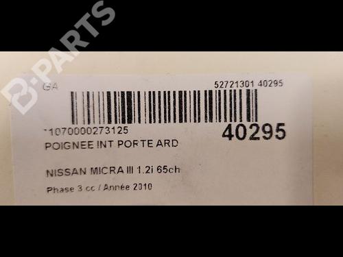 Rear right interior door handle NISSAN MICRA III (K12) 1.2 16V | BP9612884I16 