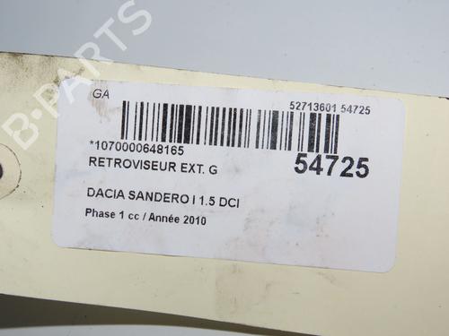 Left mirror DACIA SANDERO 1.5 dCi | BP33477578C26  - Image 5