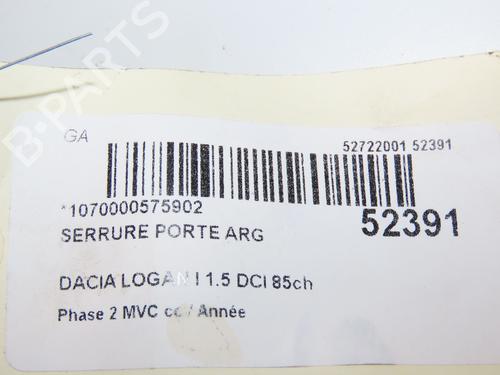 Rear left lock DACIA LOGAN MCV (KS_) 1.5 dCi (KS0W) | BP29441803C100 