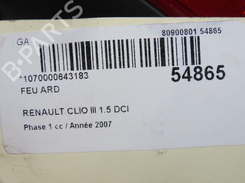 Used Right taillight Right taillight RENAULT CLIO III (BR0/1, CR0/1) 1.5 dCi (BR17, CR17) (86 hp) 31179759 31179759