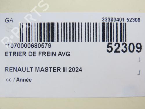 Venstre bremsekaliper foran RENAULT MASTER III Van (FV) 2.3 dCi 165 RWD (FV0P, FV0U, FV10, FV12, FV1E) (163 hp) 30404034