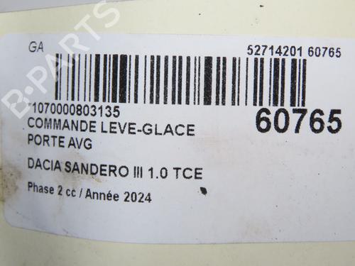 Left front window switch DACIA SANDERO III 1.0 TCe 90 | BP38527523I27 - Image 7
