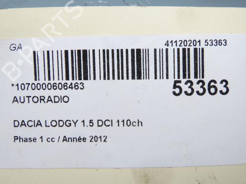 Radio DACIA LODGY (JS_) 1.5 dCi (JSMC, JSAF) | BP32399666E6