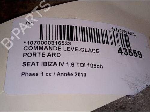 Used Right rear window switch SEAT IBIZA IV (6J5, 6P1) 1.6 TDI (105 hp) 9617959