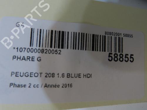 Used Left headlight Left headlight PEUGEOT 208 I (CA_, CC_) 1.6 HDi / BlueHDi 75 (75 hp) 39966901 39966901