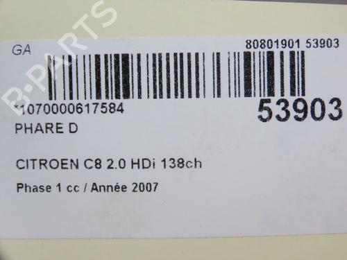 Right headlight CITROËN C8 (EA_, EB_)  | BP28969425C29 