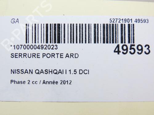 Rear right lock NISSAN QASHQAI / QASHQAI +2 I (J10, NJ10, JJ10E) 1.5 dCi | BP19577746C99 