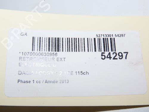 Bakspejl Højre DACIA LODGY (JS_) 1.2 TCe (JSAY, JSM0) | BP28968669C27 