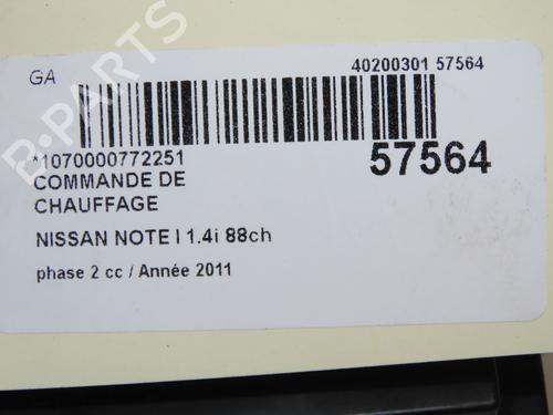Climate control NISSAN NOTE (E11, NE11) 1.4 | BP36819878I5 - Image 5