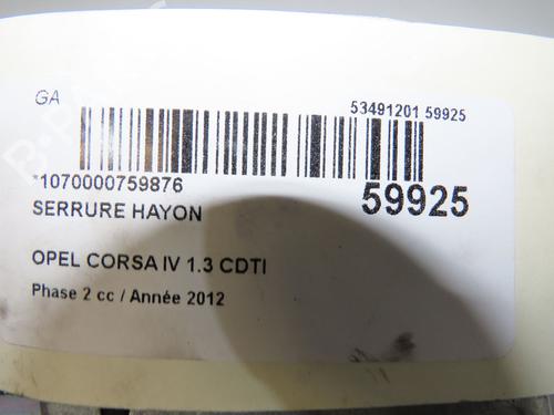tailgate-lock-opel-corsa-d-s07-2006-2007-2008-2009-2010-2011-2012-2013-2014-2015-39157349 main image