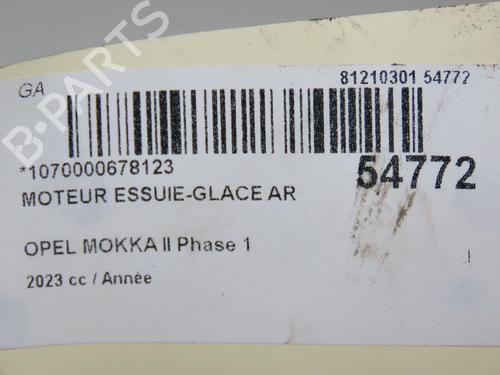 Used Rear wiper motor OPEL MOKKA 1.5 (76) (110 hp) 31121290