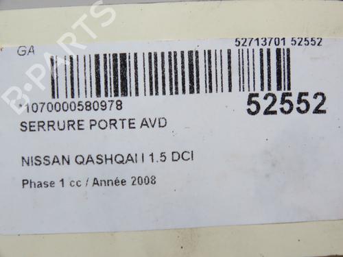Used Front right lock NISSAN QASHQAI I (J10, NJ10) 1.5 dCi (106 hp) 28831593