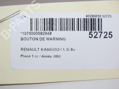 Used Warning switch RENAULT KANGOO (KC0/1_) 1.2 (KC0A, KC0K, KC0F, KC01) (58 hp) 28967788