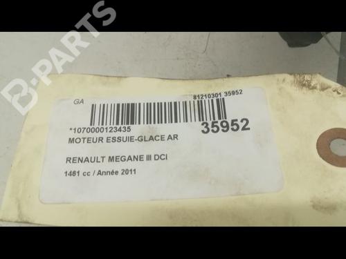 Rear wiper motor RENAULT MEGANE III Grandtour (KZ0/1) 1.5 dCi (KZ09, KZ0D, KZ1G, KZ29, KZ14, KZ1W, KZ10, KZ1F,... | BP9598784M102 