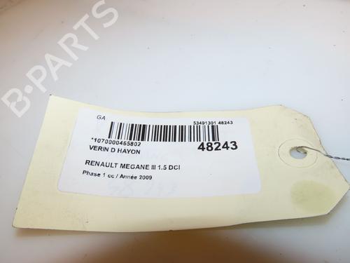 Tailgate lift support RENAULT MEGANE III Coupe (DZ0/1_) 1.5 dCi (DZ09, DZ0D, DZ1F, DZ1G, DZ14, DZ29) | BP16740911C138 