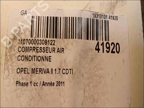 Used AC compressor OPEL MERIVA B MPV (S10) 1.7 CDTI (75) (110 hp) 9617301