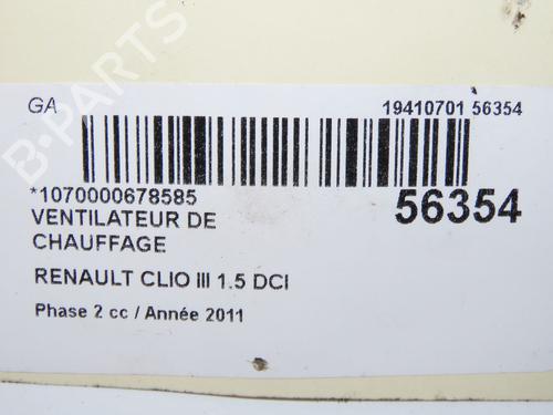 Heater blower motor RENAULT CLIO III (BR0/1, CR0/1) 1.5 dCi (BR17, CR17) | BP31274326M62 