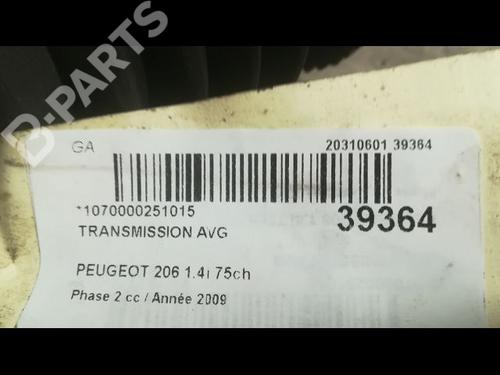 Left front driveshaft PEUGEOT 206 Hatchback (2A/C) 1.4 i | BP9609974M38 