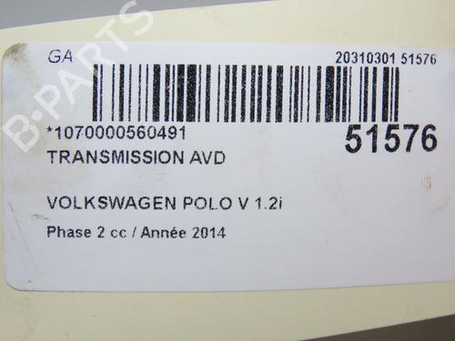 Right front driveshaft VW POLO V (6R1, 6C1) 1.2 TSI 16V | BP28967347M39 