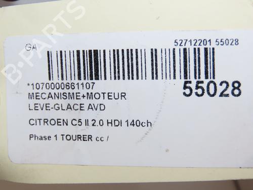 Front right window mechanism CITROËN C5 III Break (RW_) 2.0 HDi 140 | BP29551199C23