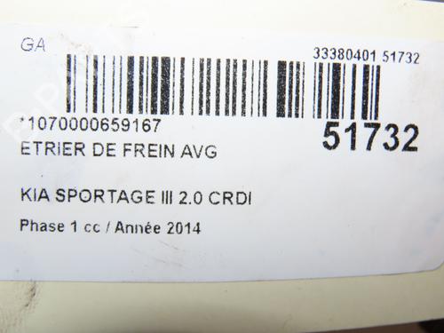 Used Left front brake caliper KIA SPORTAGE III (SL) 2.0 CRDi AWD (136 hp) 28801662