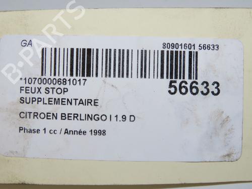 Used Third brake light CITROËN BERLINGO / BERLINGO FIRST Box Body/MPV (M_) 1.9 D (MBDJY) (70 hp) 31302774