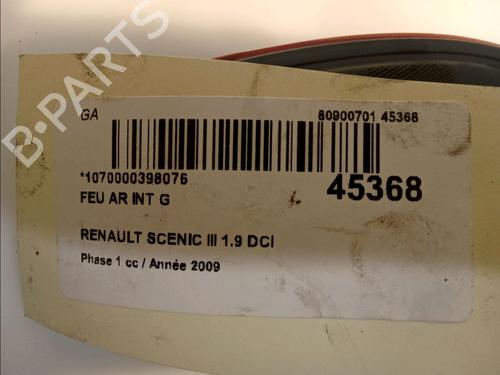Used Left tailgate light RENAULT SCÉNIC III (JZ0/1_) 1.9 dCi (JZ0J, JZ1J, JZ1K, JZ1S) (131 hp) 12095087