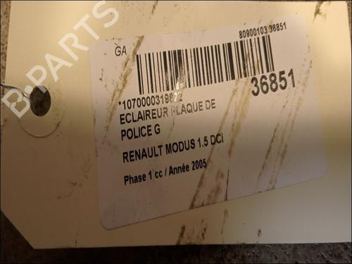 Used Licence plate light RENAULT MODUS / GRAND MODUS (F/JP0_) 1.5 dCi (FP0D, JP0D) (82 hp) 14880717