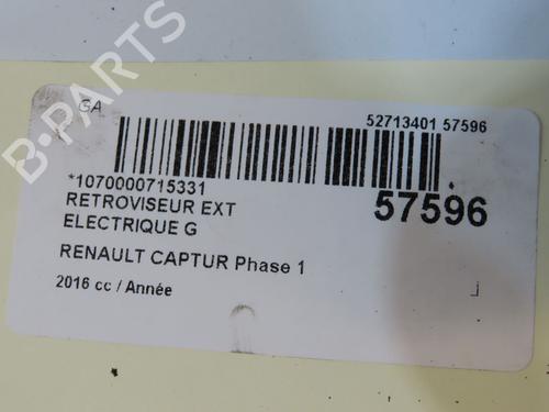 Bakspejl venstre Bakspejl venstre RENAULT CAPTUR I (J5_, H5_) 1.5 dCi 110 (110 hp) 33836478 33836478