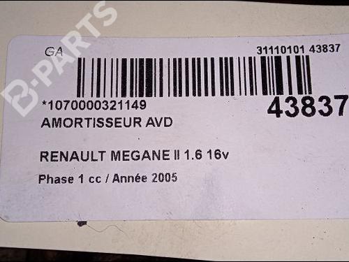 Right front shock absorber RENAULT MEGANE II (BM0/1_, CM0/1_) 1.6 16V (BM0C, CM0C) | BP9618431M17 