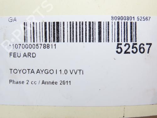 Højre baglygte TOYOTA AYGO (_B1_) 1.0 (KGB10_, KGB10R) (68 hp) 28832667