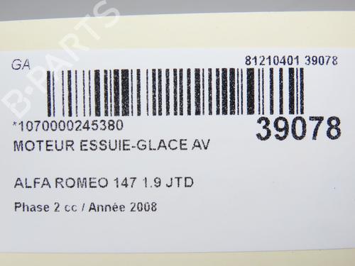 Used Front wiper motor ALFA ROMEO 147 (937_) 1.9 JTDM (937.AXD1A, 937.AXV1A, 937.BXB1A) (115 hp) 9609177