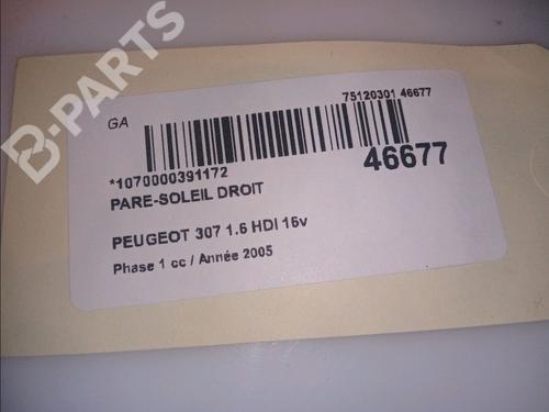 Right sun visor PEUGEOT 307 (3A/C) 1.6 HDi | BP11103891I2 