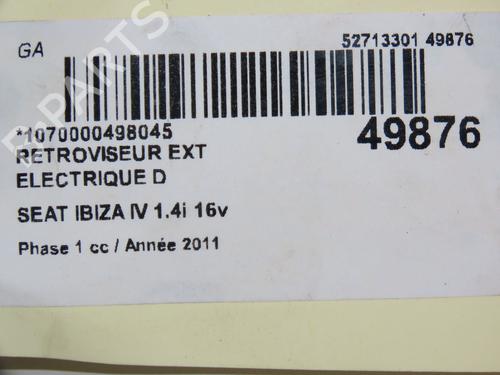 Right mirror SEAT IBIZA IV (6J5, 6P1) 1.4 | BP18148765C27 