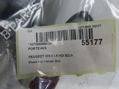 Dør venstre fortil PEUGEOT 308 II (LB_, LP_, LW_, LH_, L3_) 1.6 HDi (92 hp) 32716225