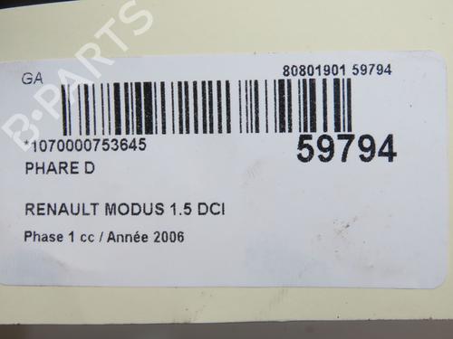 Right headlight RENAULT MODUS / GRAND MODUS (F/JP0_) 1.5 dCi (FP0F, JP0F) | BP38942760C29 - Image 6