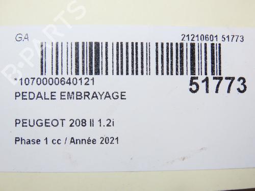 Clutch pedal PEUGEOT 208 II (UB_, UP_, UW_, UJ_) 1.2 PureTech 100 | BP28967396I13 